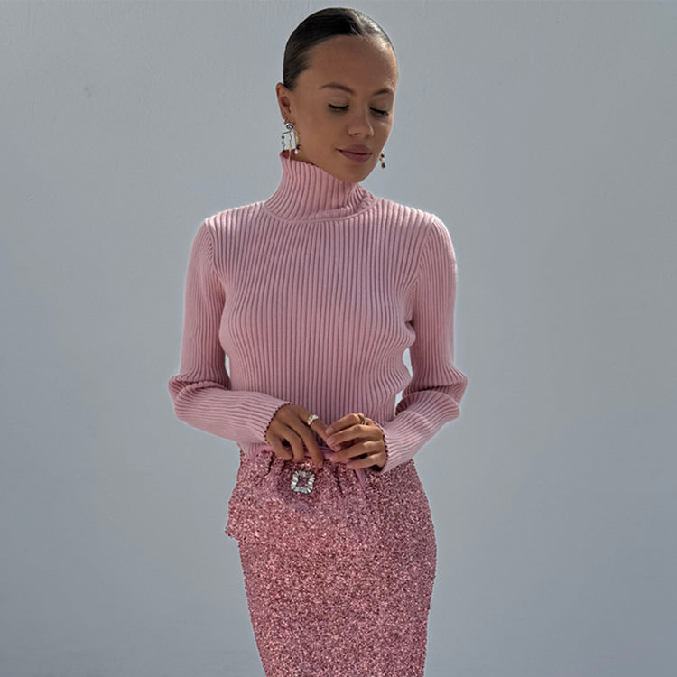 Pink Rib Knit Jumper